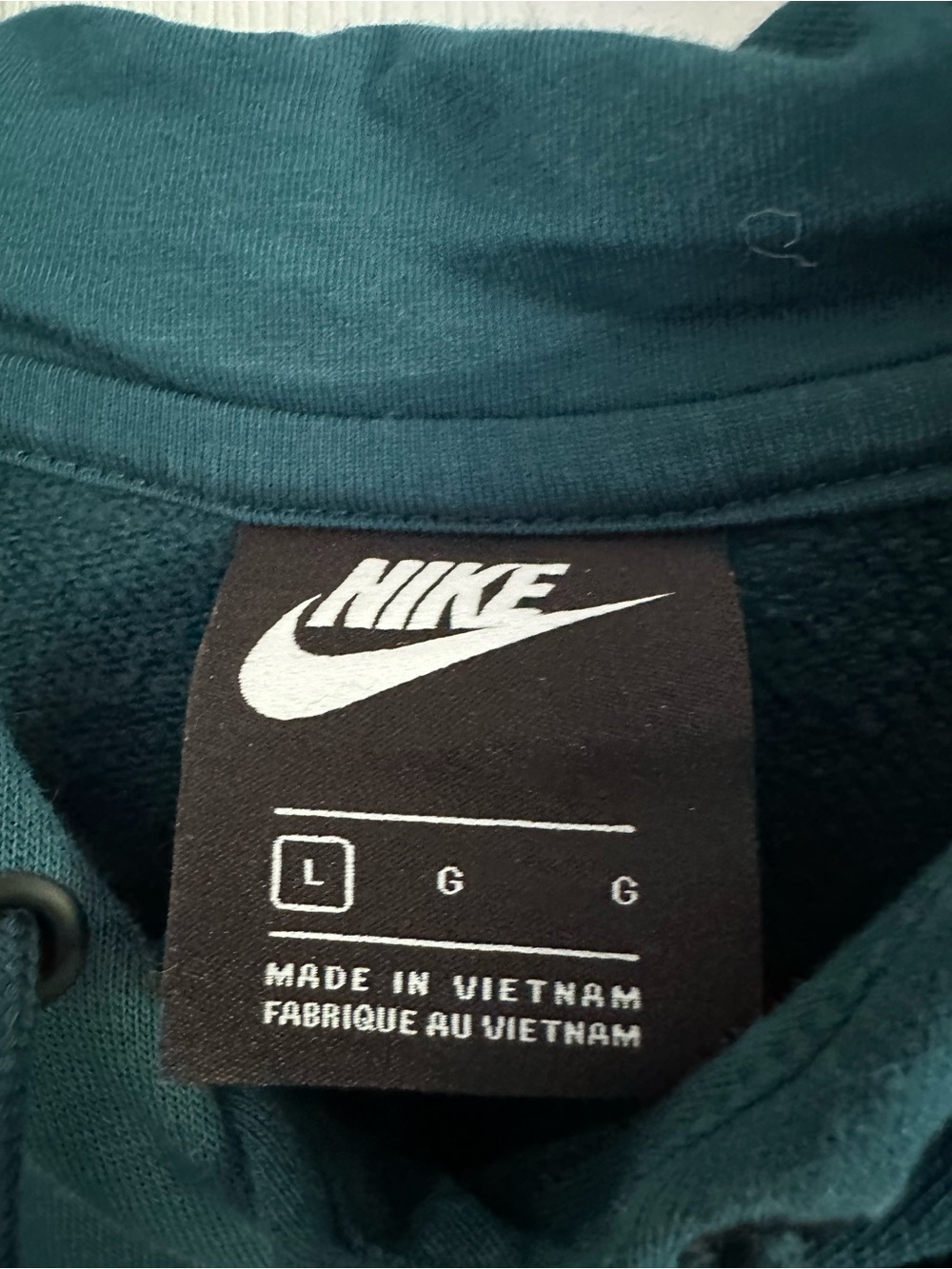 Size L Nike Women’s Cropped Fleece Hoodie Green Pullover Sweatshirt - Picture 6 of 7